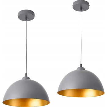 Závěsné lampy sada 2 kov šedo-zlaté
