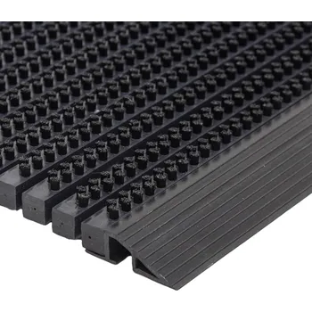 Rohožka Černá venkovní čisticí kartáčová vstupní rohož FLOMA Outline - délka 50 cm, šířka 80 cm, výška 2,2 cm - 81715204