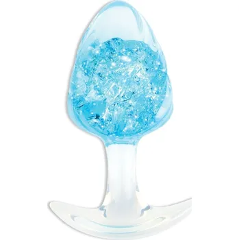 Anální kolík ToyJoy Crystal Butt Plug Large, průhledný silikonový anální kolík 10,2 x 4,5 cm
