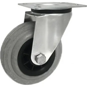 Pojezdové kolečko Pryžové kolo s plastovým diskem v otočné vidlici 125 mm