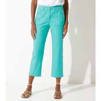 Dámské kalhoty Rovné strečové 7/8 kalhoty mátová 52