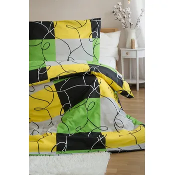 Povlečení Povlečení z mikrovlákna Kostkovaný vzor limetka 6198 220x200 JERRY FABRICS