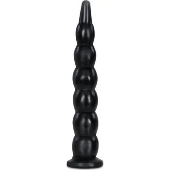 Dildo HardToys Bob, černé vinylové dildo 43 x 3,2–7 cm
