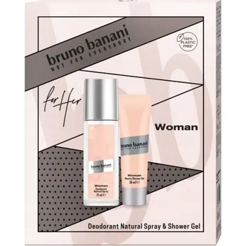Bruno Banani Woman - deodorant s rozprašovačem 75 ml + sprchový gel 50 ml