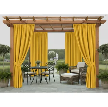 Zahradní stavba Venkovní zahradní závěs s tunýlkem JAMAICA color 40 mustard/hořčicová, různé rozměry (cena za 1 kus) + dárek úvaz MyBestHome Rozměr: 155x220 cm