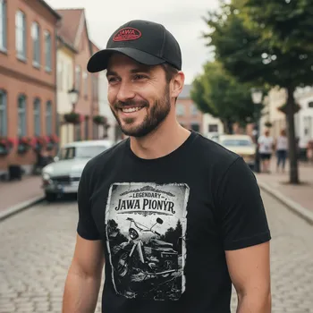 Pánské tričko STRIKER Tričko Jawa pionýr legendary Barva: Černá, Velikost: L