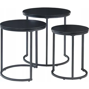 Konferenční stolek Sada stolků Ulricehamn 3 ks černá