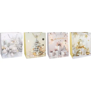 Dárková taška Velká vánoční dárková taška 31x40x12 cm - 4 barevné varianty