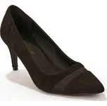 Lodičky na podpatku, se vsadkou ze síťoviny černá 41