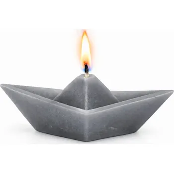 Svíčka Vonná svíčka Plovoucí loď | 15 g | Svíčkománie3D | Barva: Šedá