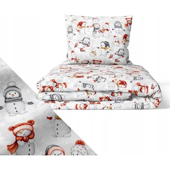 Povlečení Vánoční Povlečení 160x200cm 100% BAVLNA - SNĚHULÁCI