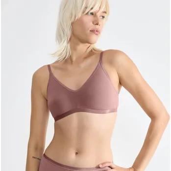 Podprsenka Podprsenka Go Daily Coton ze strečové bavlny, bez kostic čokoládová L