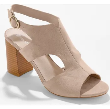 Dámské sandále Sandály na podpatku v dřevěném vzhledu béžová 40