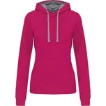 K465 mikina s kontrastní kapucí dámská XL fuchsia/fine grey