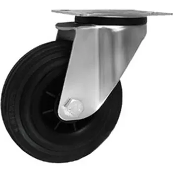 Pojezdové kolečko Pryžové kolo s plastovým diskem v otočné vidlici 125 mm