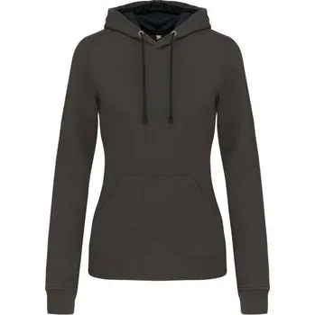 Dámská mikina K465 mikina s kontrastní kapucí dámská L dark grey/black
