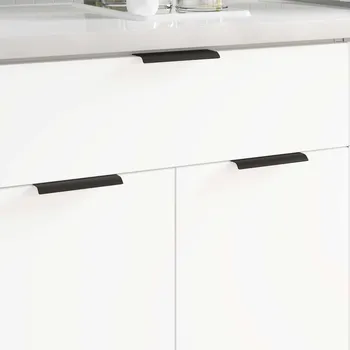 Nábytkové kování vidaXL Rukojeť 2 pcs Černá 120 x 39.6 x 17 mm Hliník [864695]