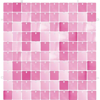 Party dekorace Dekorační čtvercový panel růžový 30x30 cm 1ks