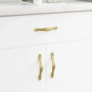 Nábytkové kování vidaXL Rukojeť 2 pcs Zlatá 143 x 19,2 x 20 mm Mosazná slitina [864719]