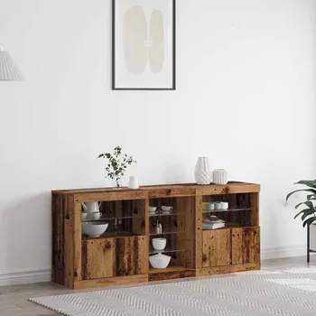 Komoda vidaXL LED komoda Staré dřevo 162 x 37 x 67 cm kompozitní dřevo [3333115]