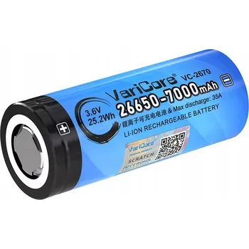 Akumulátor baterie s článkem VariCore VC-2670 PCB 26650 Li-ion 3.7 V 7000 mAh