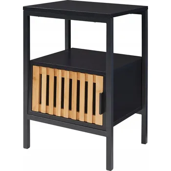 Noční stolek Noční stolek Luniehti 58x40x33 cm černý/přírodní