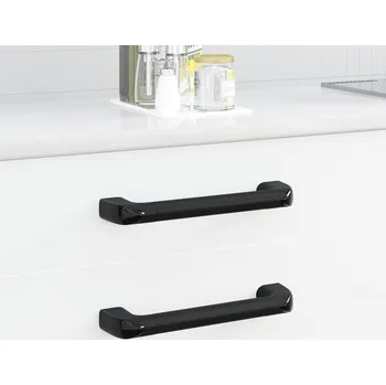 Nábytkové kování vidaXL Rukojeť Jednobarevný 69 pcs Černá 380 x 34 x 85 mm Hliník a PP [864709]