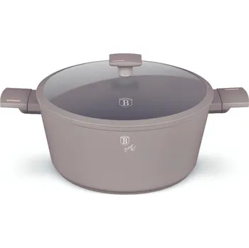 Hrnec Berlingerhaus Kastrol s titanovým povrchem a poklicí 24 cm Taupe Collection