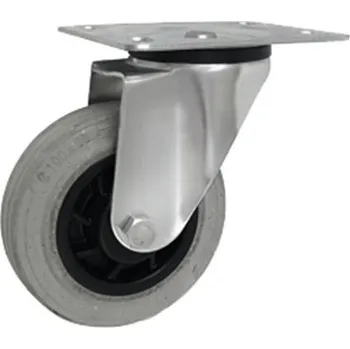 Pojezdové kolečko Pryžové kolo s plastovým diskem v otočné vidlici 100 mm