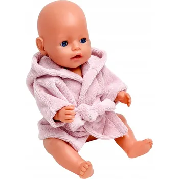 Oblečení pro panenku Baby Born 42-43 cm, župan, froté, růžový