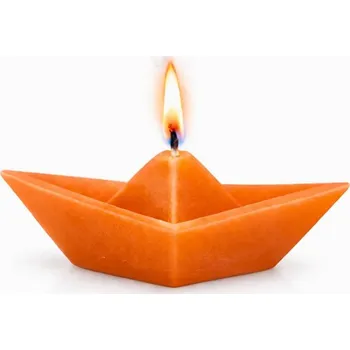 Svíčka Vonná svíčka Plovoucí loď | 15 g | Svíčkománie3D | Barva: Oranžová