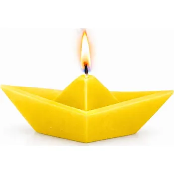 Svíčka Vonná svíčka Plovoucí loď | 15 g | Svíčkománie3D | Barva: Žlutá