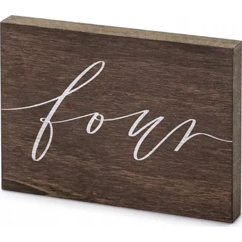 Obraz Dřevěné číslo na stůl Four, 2x18x12,5 cm