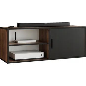 Televizní stolek TV stolek DIO 2 dub craft zlatý + černý s otevřenou policí pod televizor