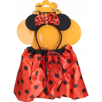 Karnevalový kostým Karnevalový set "Myška s puntíky" - Červená sukýnka a čelenka pro malé myšk