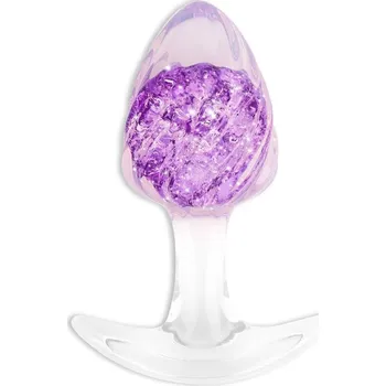 Anální kolík ToyJoy Crystal Butt Plug Medium, průhledný silikonový anální kolík 9 x 3,9 cm