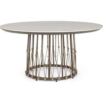 Zahradní stůl BIZZOTTO Kulatý zahradní jídelní stůl LANAI hnědý 150 cm 0660544