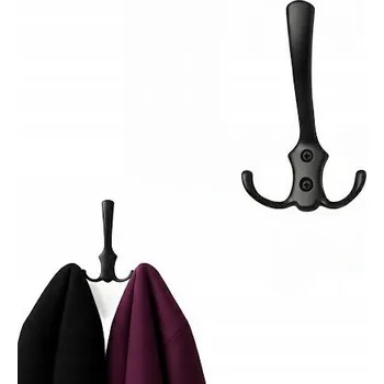 Věšák ČERNÝ RETRO HÁČEK VĚŠÁK NA ZEĎ NA OBLEČENÍ