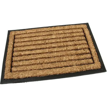 Rohožka Kokosová čisticí venkovní vstupní rohož FLOMA Rectangle - Stripes - délka 40 cm, šířka 60 cm, výška 2,2 cm - 89897032