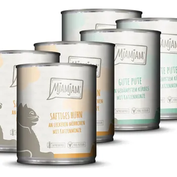 Krmivo pro kočku MjAMjAM Monopaket I kuře a krůta 6× 800 g