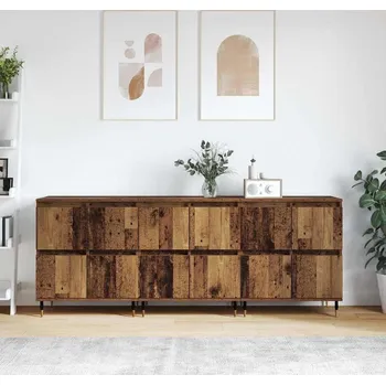 Příborník do zásuvky vidaXL Úložná skříňka 3 pcs Staré dřevo 60 x 35 x 70 cm [3394509]