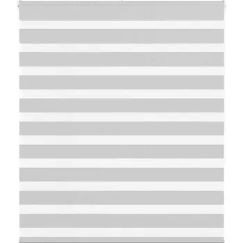 Roleta vidaXL Zebra roleta 135x150cm šířka látky 130,9cm polyester [4014762] Barva: světle šedá