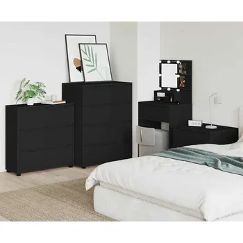 Příborník do zásuvky vidaXL Úložná skříňka Černá 80 x 31 x 81 cm kompozitní dřevo [888848]