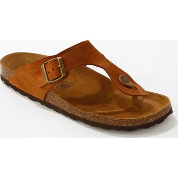 Dámská obuv Žabkové pantofle z kožené usně LWG kaštanová 44