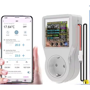 Termostat WiFi Termostat 16A Zásuvka Topení Chlazení Měřič energie TUYA 16A EU