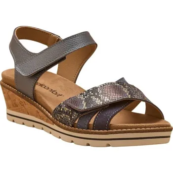 Dámské sandále PÉDICONFORT® - Sandály na suchý zip, nízký klínový podpatek modrá 36