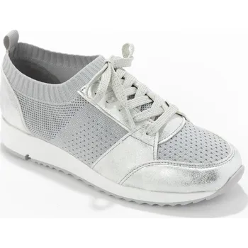 Dámská obuv Šněrovací nazouvací tenisky z lesklého úpletu šedá 41