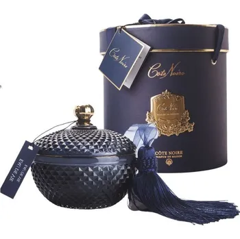 Svíčka Côte Noire - Round Art Deco svíčka Navy & Gold, Eau de Vie