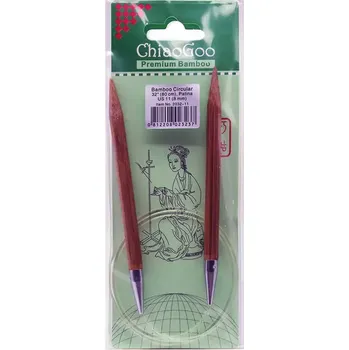 Jehlice ChiaoGoo Otočné 360° Kruhové Bambusové jehlice 80 cm 8mm (ChiaoGoo Bamboo Circulars Patina 32" (80 cm) 8mm)