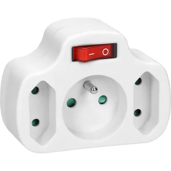 Elektrická zásuvka Orno Rozbočovač s vypínačem 230V bílá